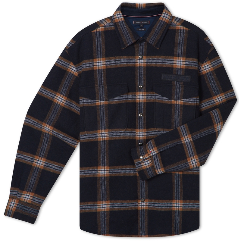 Рубашка Brushed effect Check pattern Overshirt Tommy Hilfiger, синий
Рубашка Brushed effect Check pattern Overshirt Tommy Hilfiger, синий