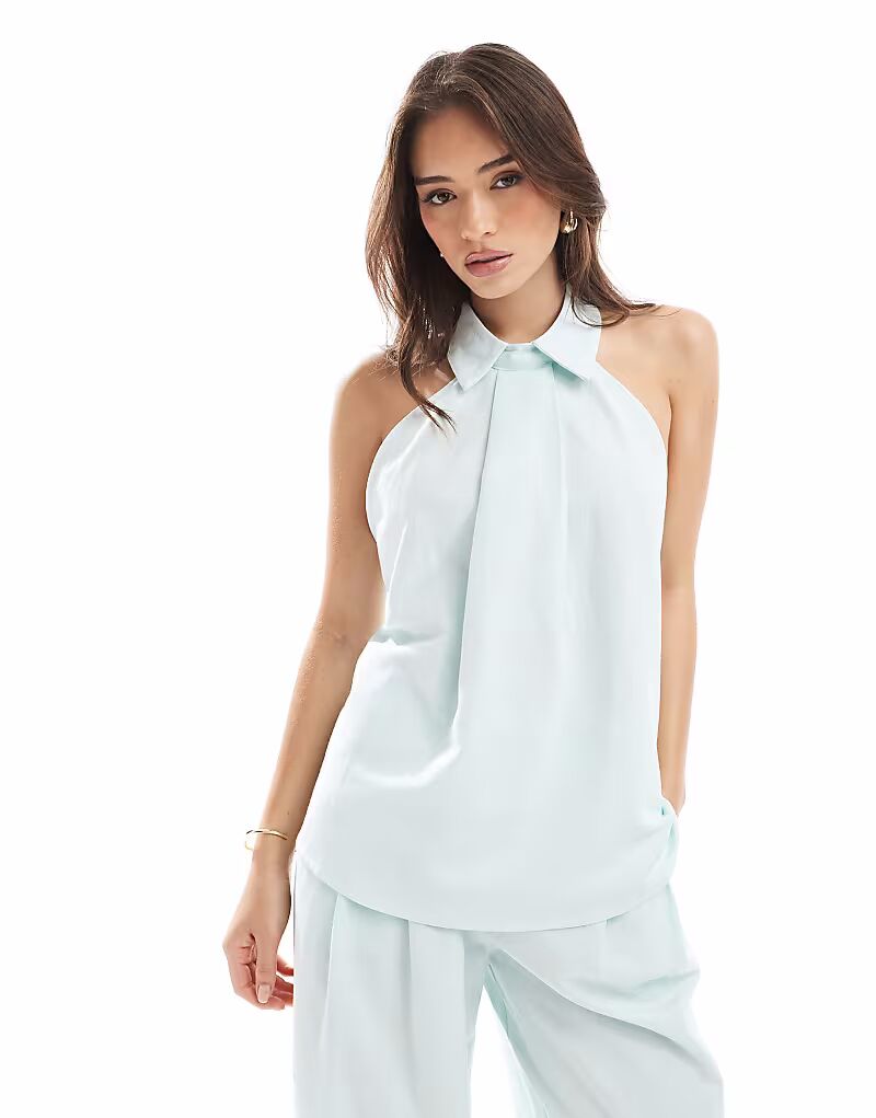 Топ с воротником-халтером ASOS DESIGN синего цвета
Топ с воротником-халтером ASOS DESIGN синего цвета