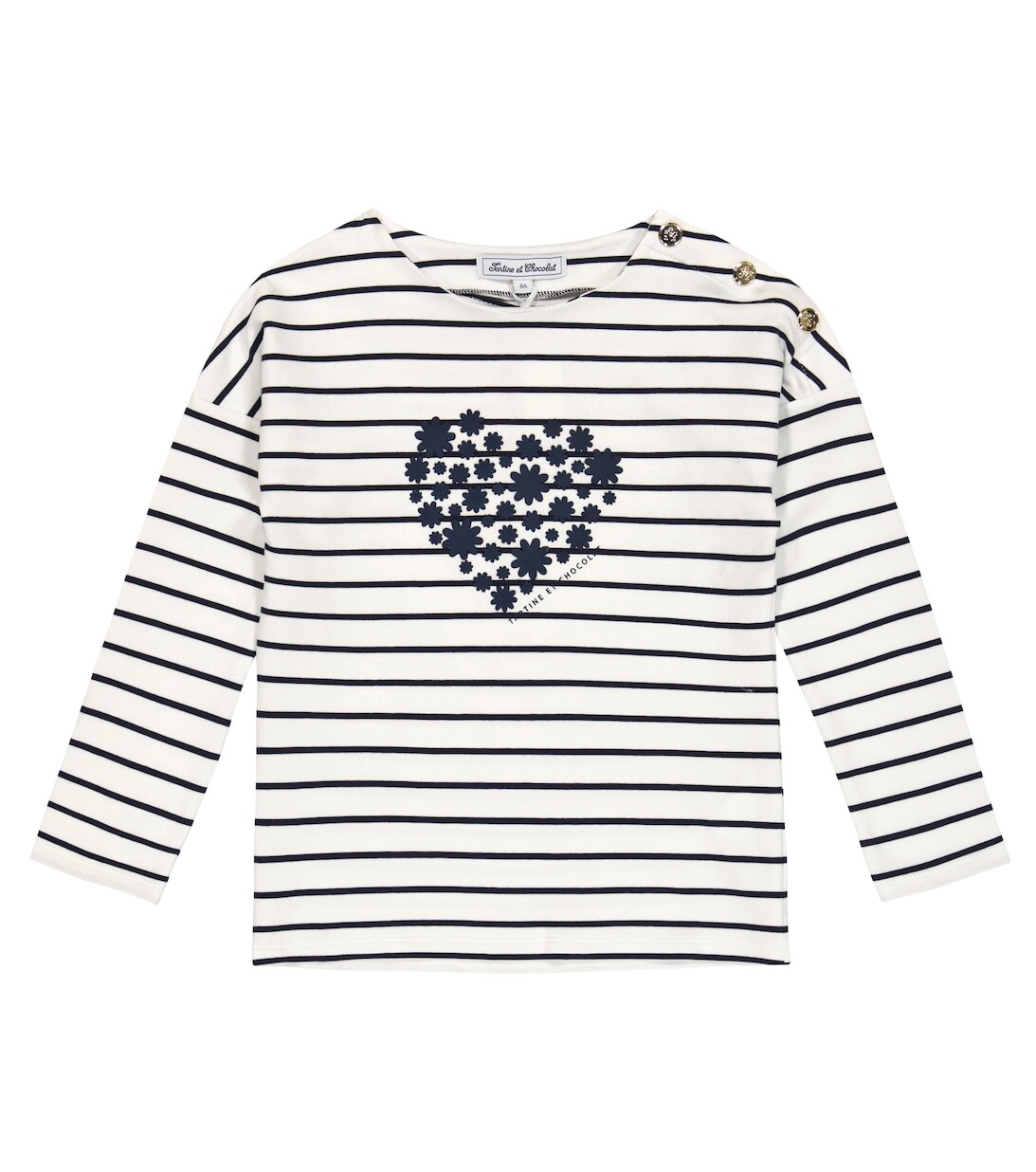 Полосатый топ из смесового хлопка Tartine et Chocolat, разноцветный 
Полосатый топ из смесового хлопка Tartine et Chocolat, разноцветный