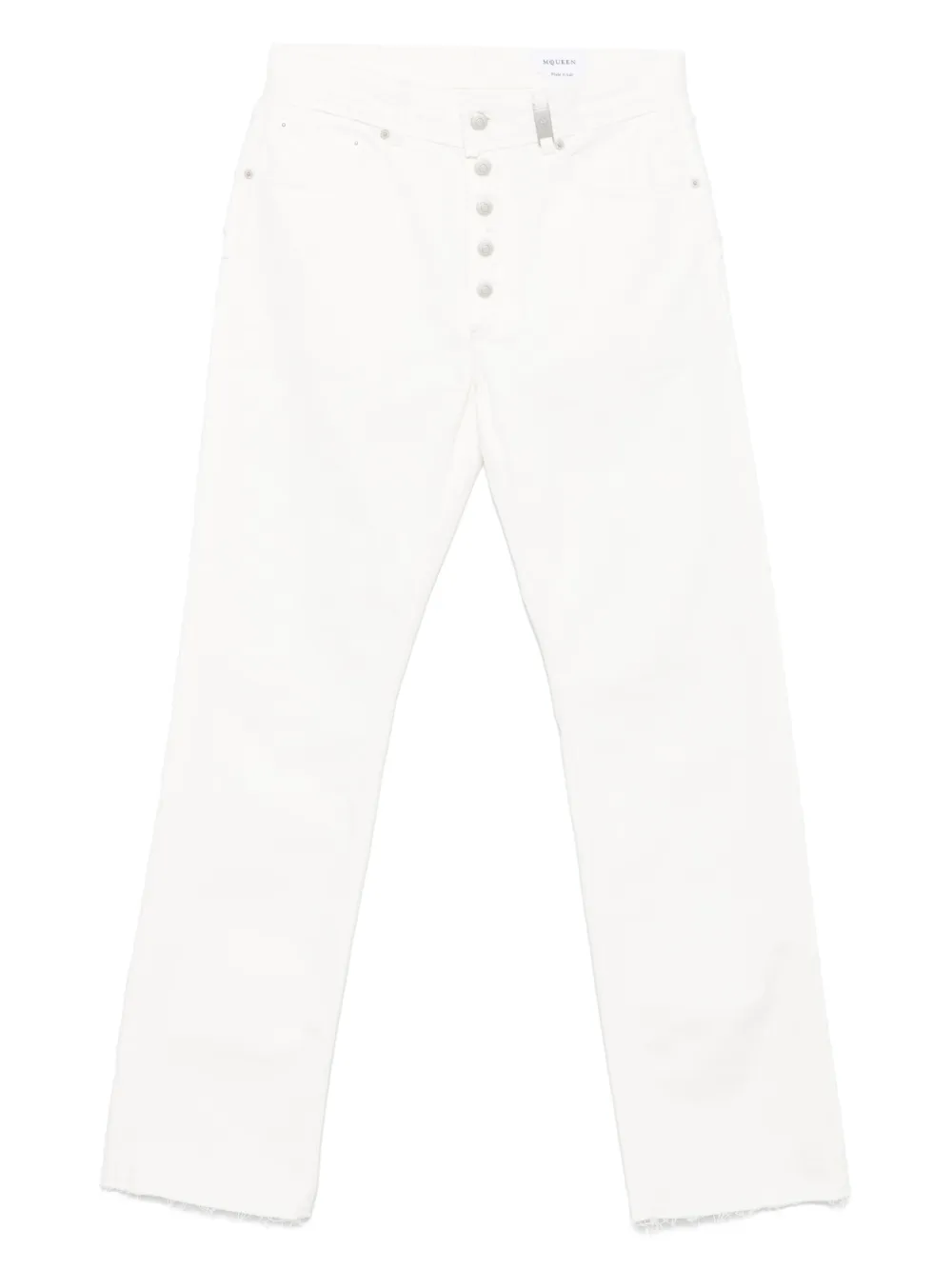 Джинсы с необработанными краями Alexander McQueen, белый 
Джинсы с необработанными краями Alexander McQueen, белый