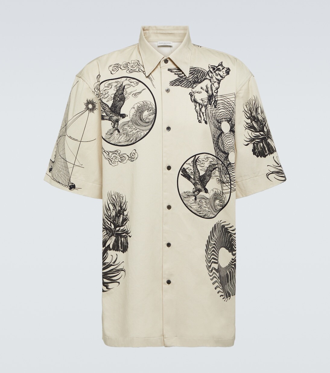 Рубашка из хлопкового поплина с принтом cassidye Dries Van Noten, мультиколор
Рубашка из хлопкового поплина с принтом cassidye Dries Van Noten, мультиколор