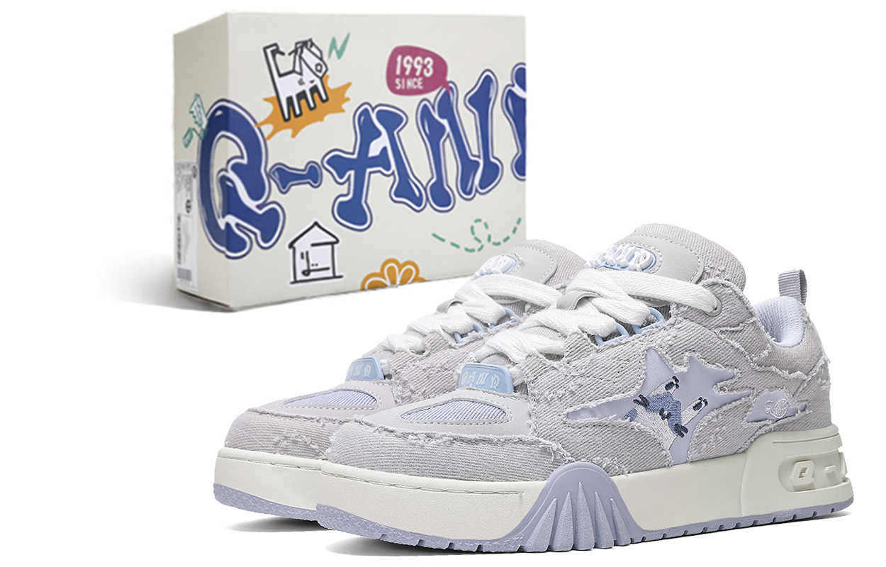 Q-AND Кью энд амортизирующие, устойчивые к истиранию, увеличивающие рост лоу-топ скейтборд кроссовки унисекс - жемчужно-серый синий, цвет Pearl Gray Blue 
Q-AND Кью энд амортизирующие, устойчивые к истиранию, увеличивающие рост лоу-топ скейтборд кроссовки унисекс - жемчужно-серый синий, цвет Pearl Gray Blue