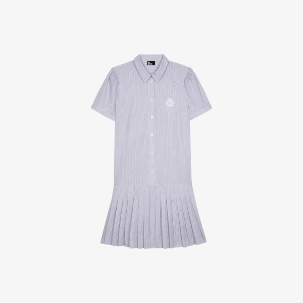 Платье мини The Kooples из хлопка полосатое плиссированное, синий
Платье мини The Kooples из хлопка полосатое плиссированное, синий