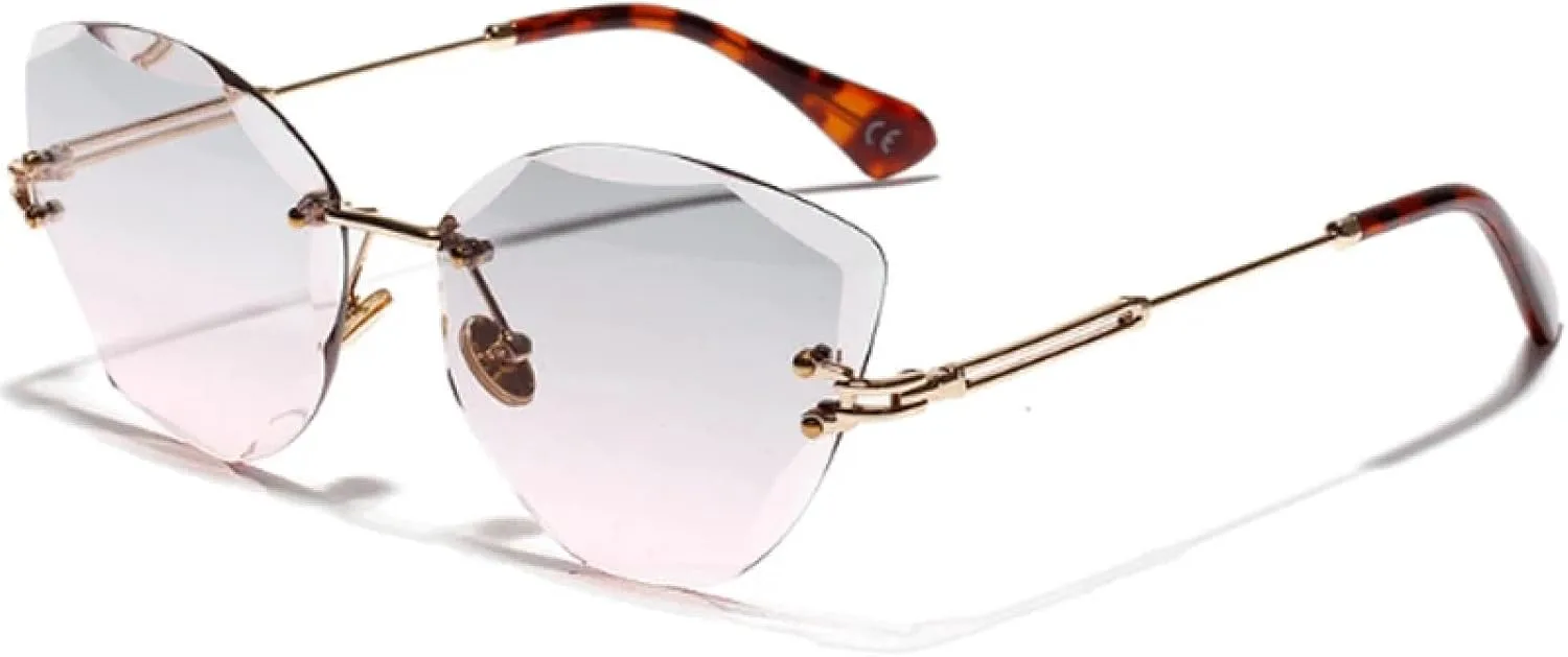 Ретро металлические солнцезащитные очки «кошачий глаз» без оправы, градиентные, модные, с бриллиантовым блеском, защита от УФ-излучения UV400 Generic, Grey Pink
Ретро металлические солнцезащитные очки «кошачий глаз» без оправы, градиентные, модные, с бриллиантовым блеском, защита от УФ-излучения UV400 Generic, Grey Pink