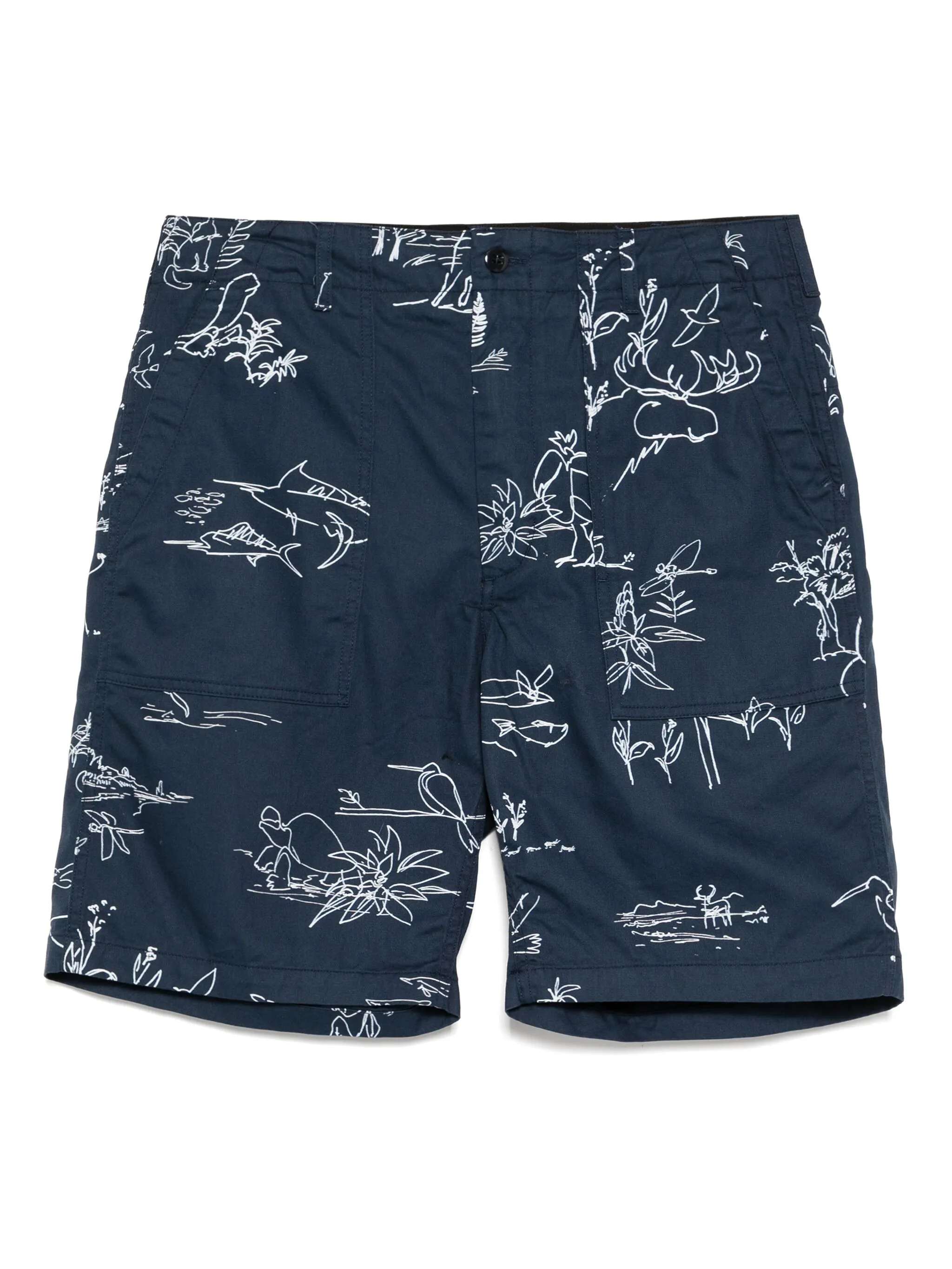 Шорты с графичным принтом Engineered Garments, синий
Шорты с графичным принтом Engineered Garments, синий