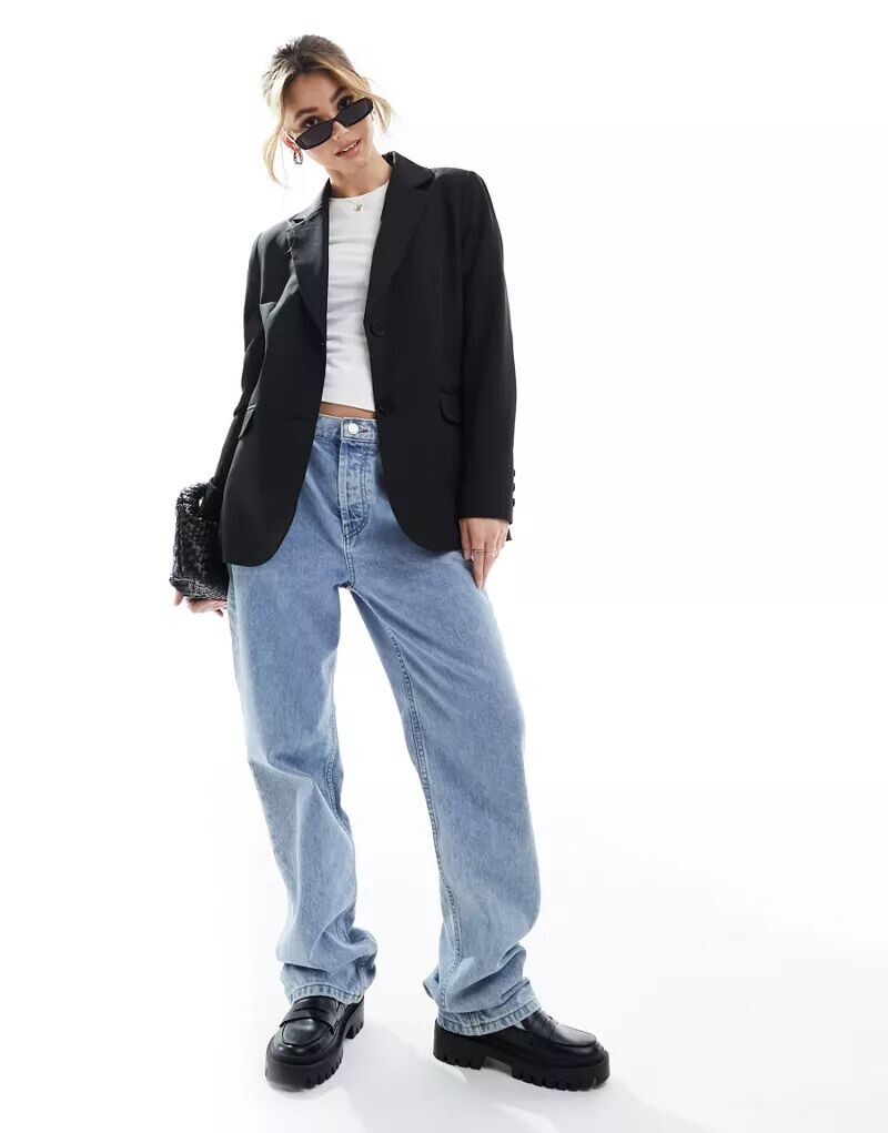 Черный однобортный пиджак оверсайз Miss Selfridge
Черный однобортный пиджак оверсайз Miss Selfridge