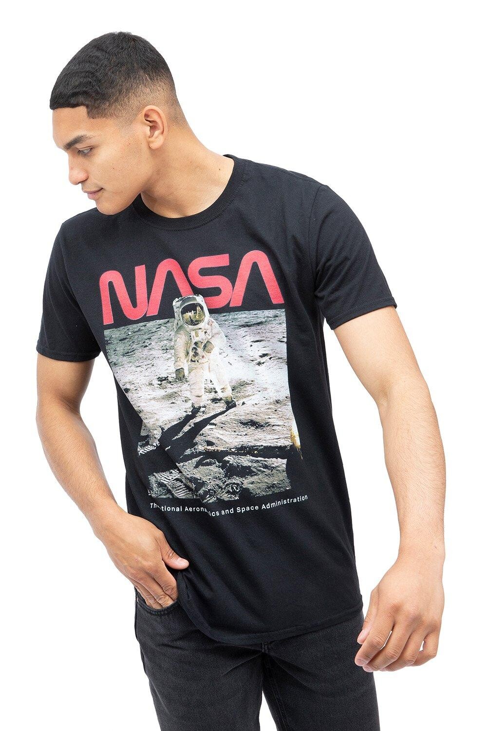 Хлопковая футболка Aldrin NASA, черный 
Хлопковая футболка Aldrin NASA, черный