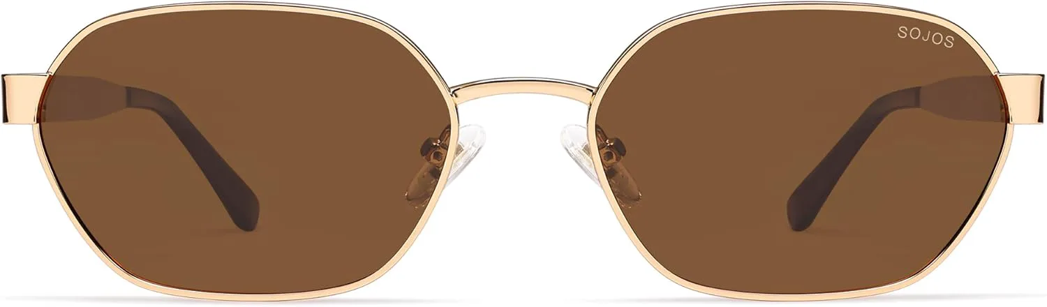 Модные поляризованные шестиугольные солнцезащитные очки SOJOS для женщин и мужчин, защита от УФ-излучения UV400, ретро-прямоугольные очки SJ1238, Gold/Brown
Модные поляризованные шестиугольные солнцезащитные очки SOJOS для женщин и мужчин, защита от УФ-излучения UV400, ретро-прямоугольные очки SJ1238, Gold/Brown