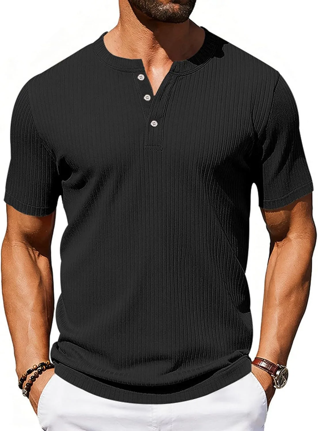 Мужская модная рубашка на пуговицах Henley с коротким рукавом HYYGOCCTV
Мужская модная рубашка на пуговицах Henley с коротким рукавом HYYGOCCTV