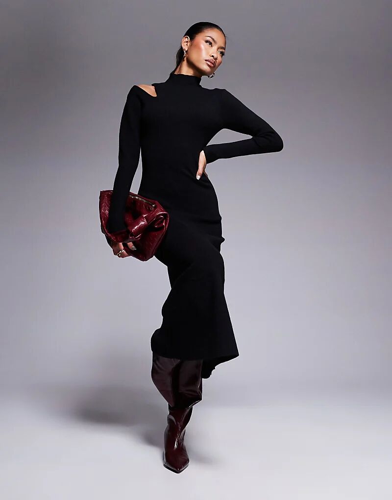 Трикотажное платье миди с вырезами черного цвета River Island
Трикотажное платье миди с вырезами черного цвета River Island