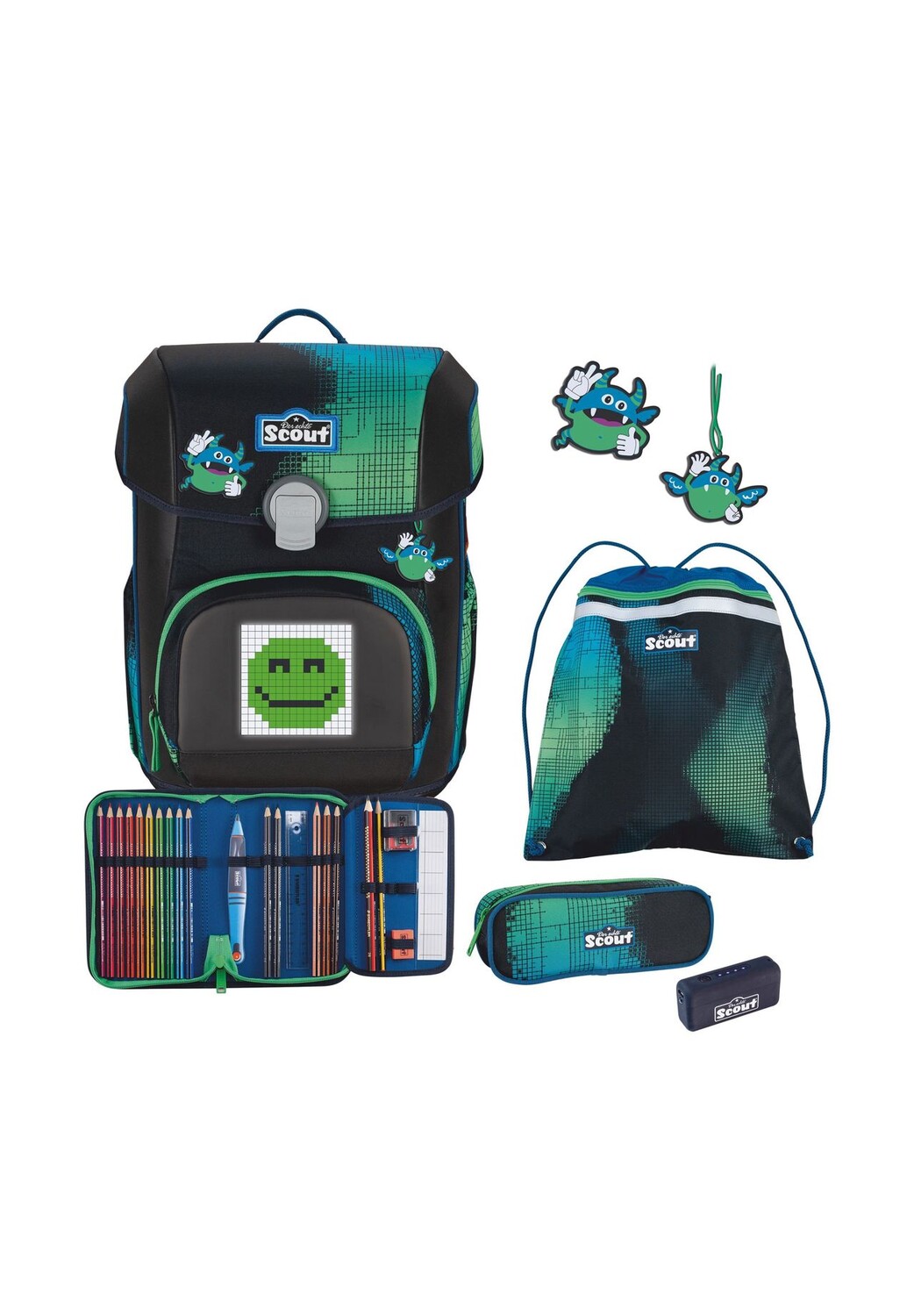 Набор школьных сумок Neo Movie Star, 5 предметов Scout, цвет Blue Pixel
Набор школьных сумок Neo Movie Star, 5 предметов Scout, цвет Blue Pixel