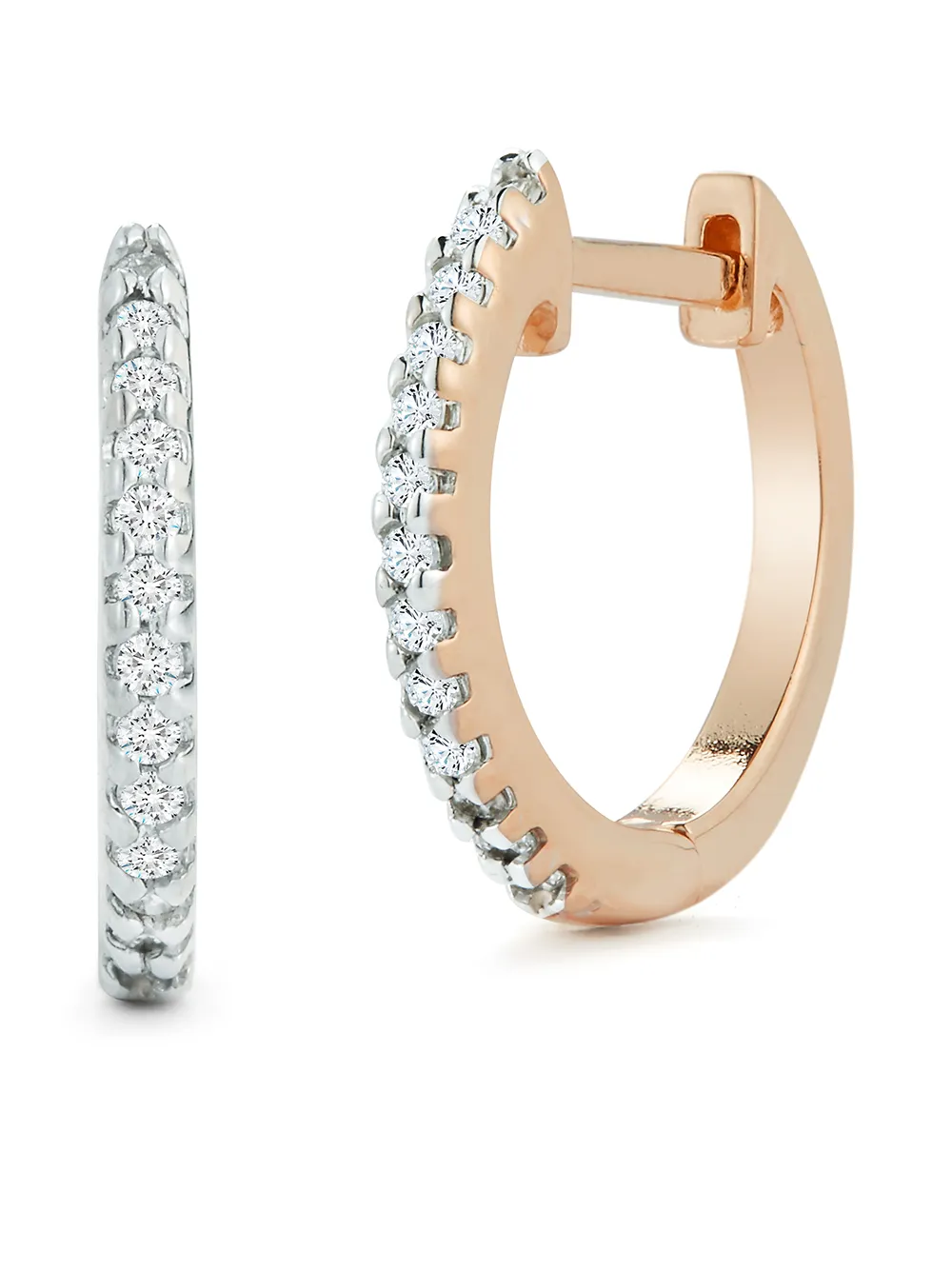 Серьги-хагги из розового золота с бриллиантами Mateo, розовый 
Серьги-хагги из розового золота с бриллиантами Mateo, розовый