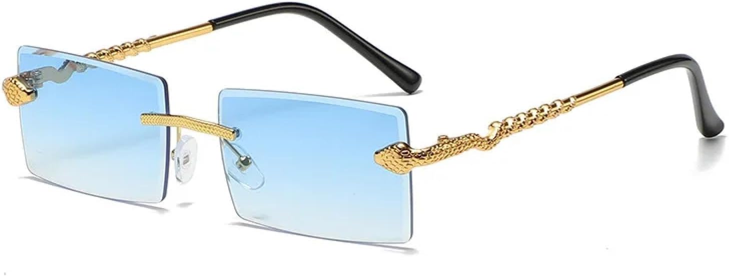 Винтажные солнцезащитные очки без оправы с имитацией змеиной кожи для мужчин и женщин, роскошные, для путешествий, вождения, резки металла, защита от УФ-излучения UV400 TVTBBVV, Blue
Винтажные солнцезащитные очки без оправы с имитацией змеиной кожи для мужчин и женщин, роскошные, для путешествий, вождения, резки металла, защита от УФ-излучения UV400 TVTBBVV, Blue