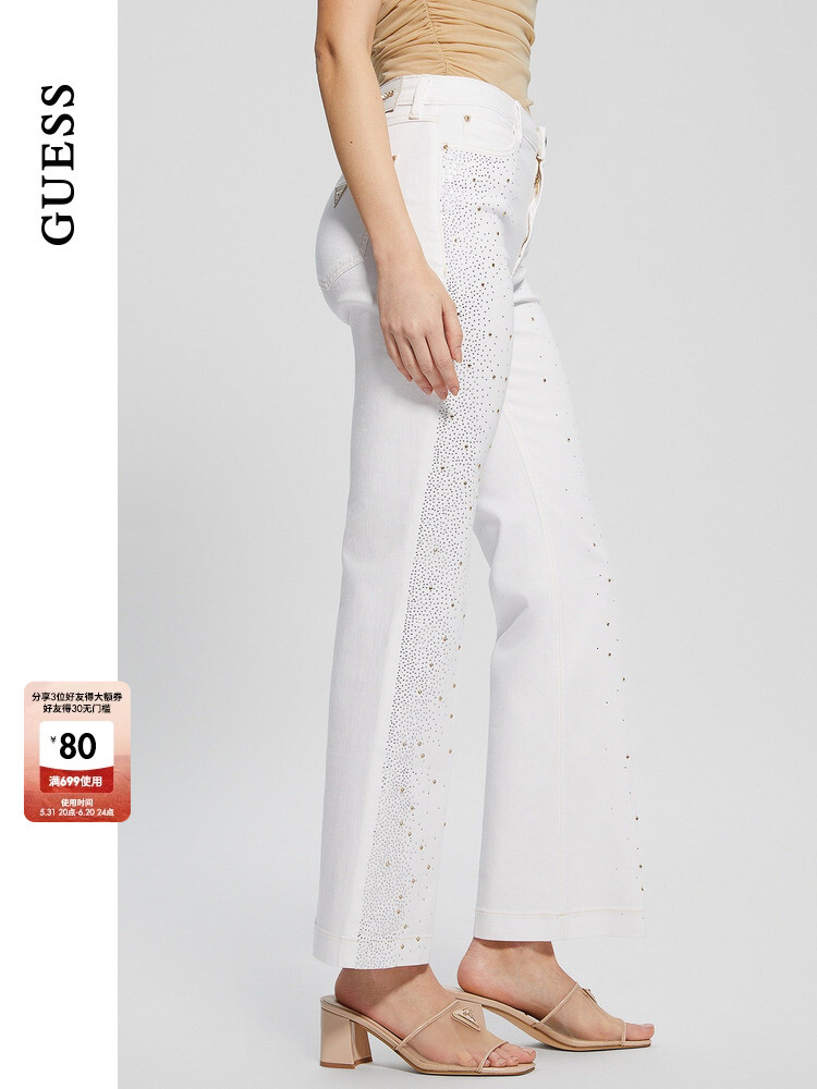 Джинсы женские Guess с бриллиантами, белый
Джинсы женские Guess с бриллиантами, белый