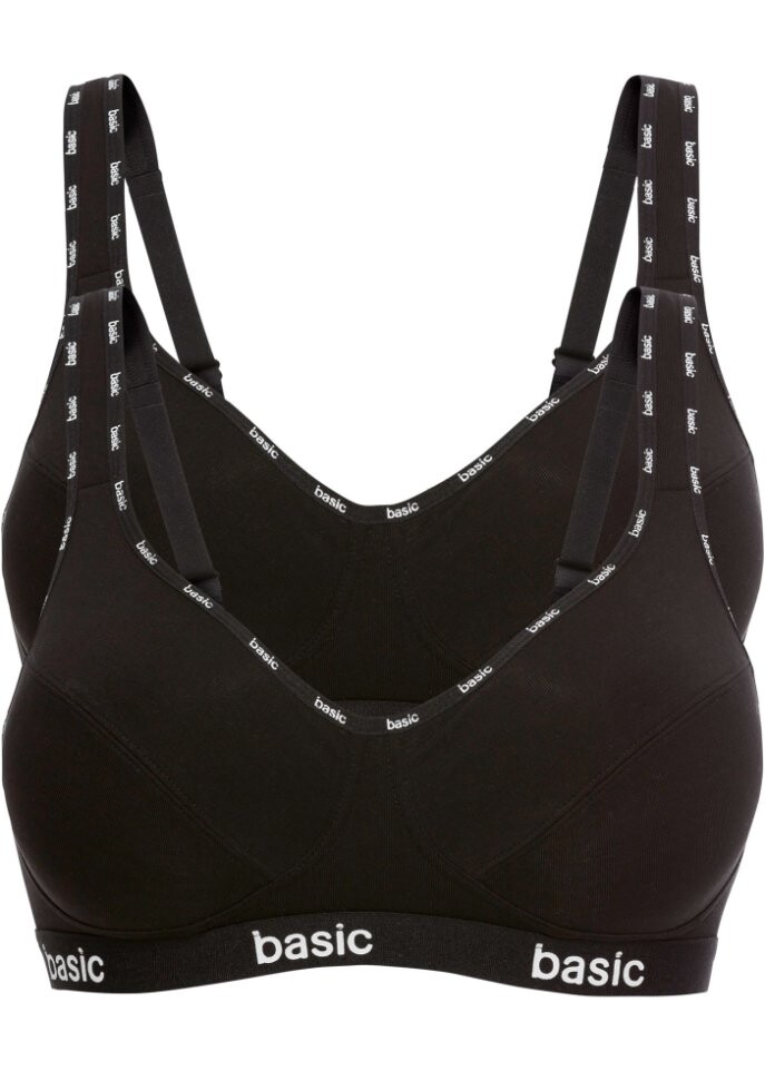 Бюстгальтер без косточек из натурального хлопка (2 шт в упаковке) Bpc Bonprix Collection, черный 
Бюстгальтер без косточек из натурального хлопка (2 шт в упаковке) Bpc Bonprix Collection, черный