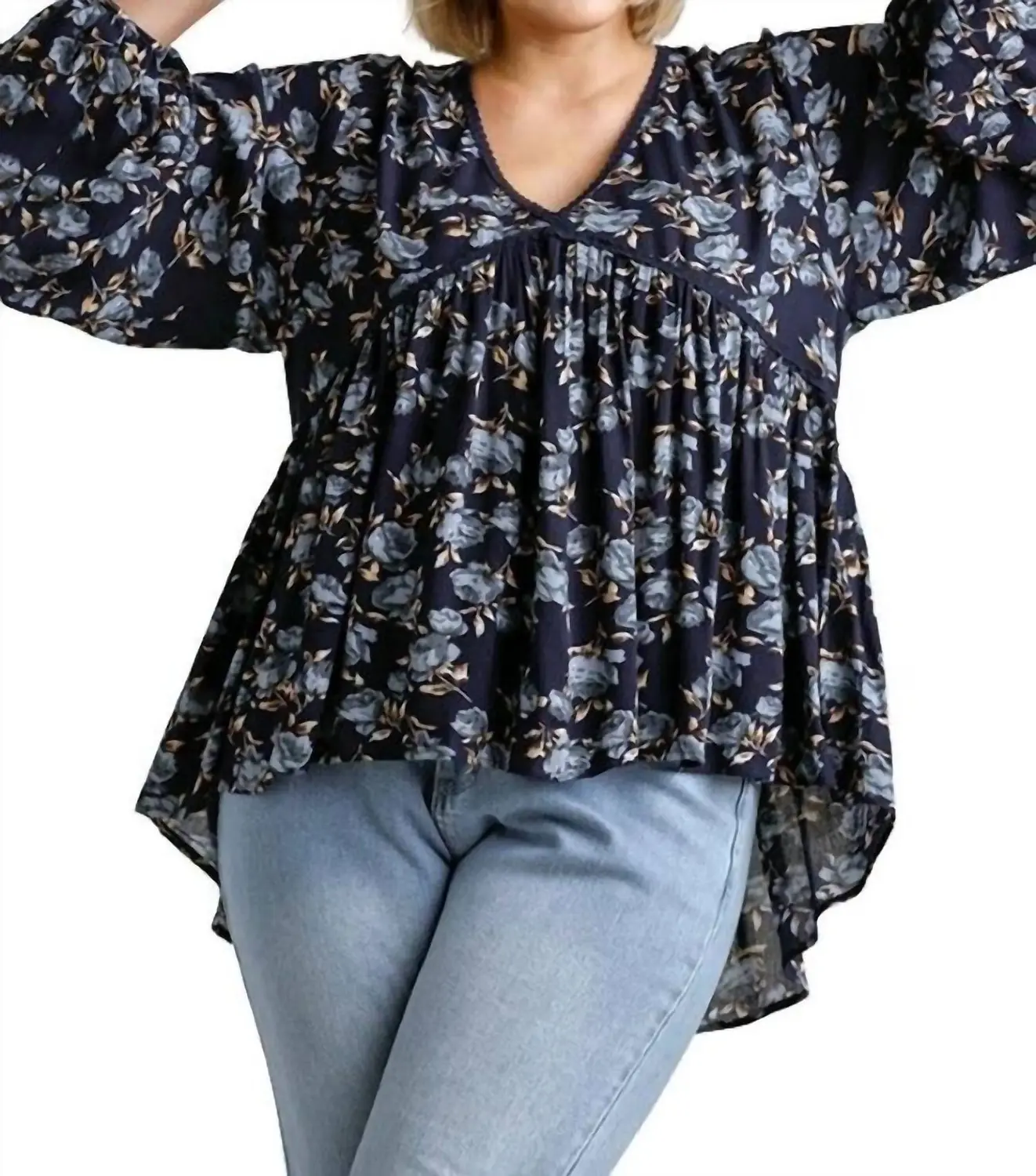 Флорал кружевной топ-бэбидол с асимметричным подолом - Plus в цвете Navy Umgee
Флорал кружевной топ-бэбидол с асимметричным подолом - Plus в цвете Navy Umgee