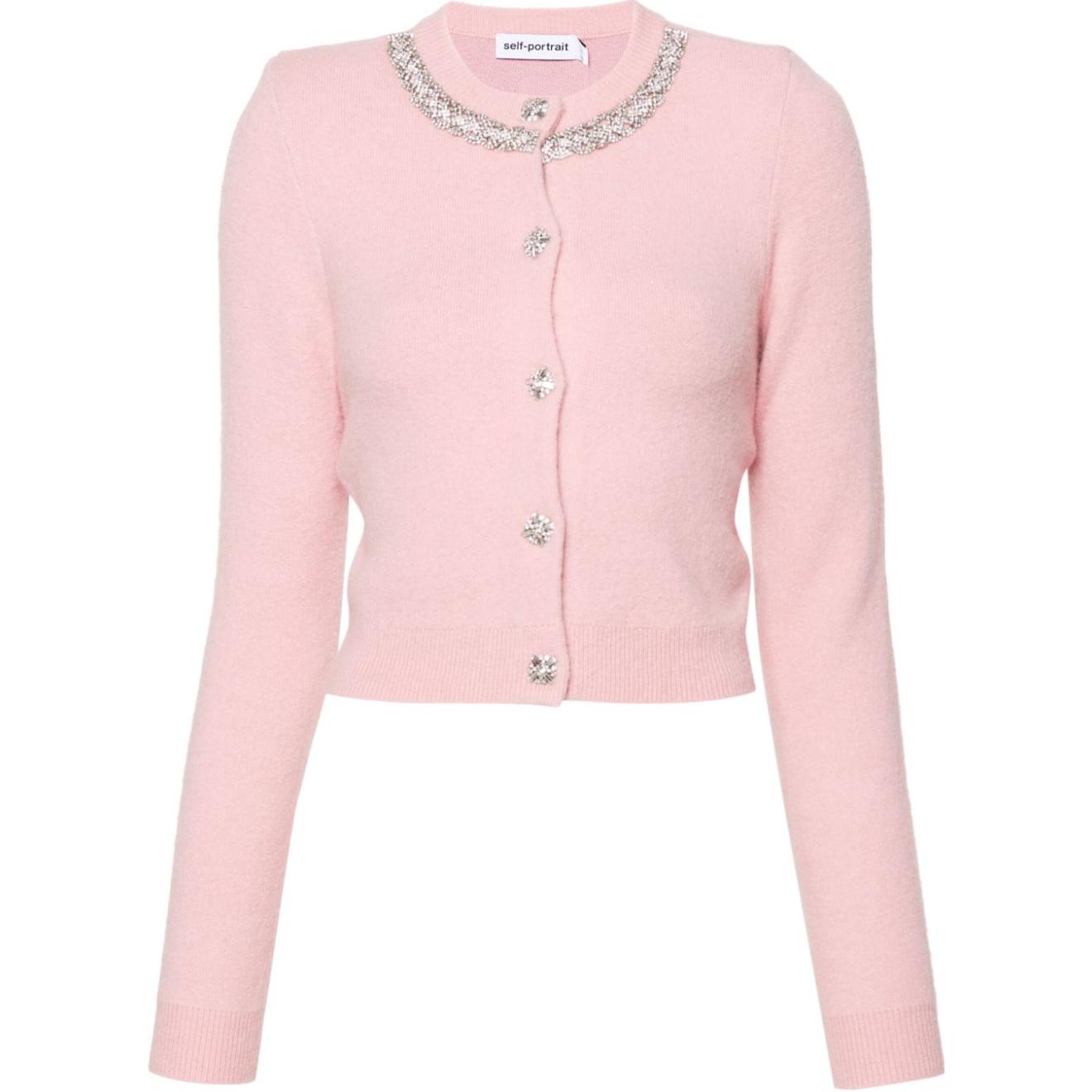 Украшенный вязаный кардиган Self-portrait, розовый
Украшенный вязаный кардиган Self-portrait, розовый