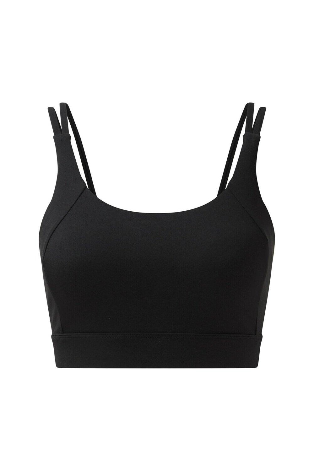 Спортивный бюстгальтер средней ударной нагрузки с перекрестной спиной TriDri, черный 
Спортивный бюстгальтер средней ударной нагрузки с перекрестной спиной TriDri, черный