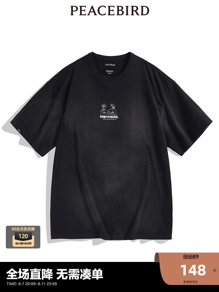 Футболка мужская Peacebird с коротким рукавом и принтом, черный
Футболка мужская Peacebird с коротким рукавом и принтом, черный