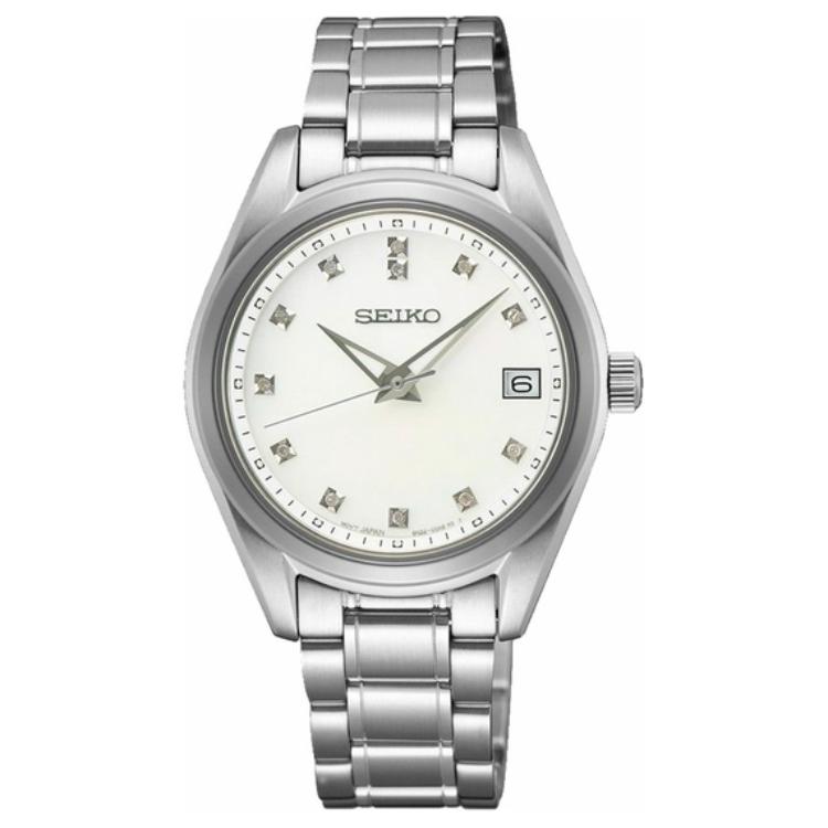 SEIKO Кварцевый механизм ремешок из нержавеющей стали часы 32 мм женские часы серебристый циферблат
SEIKO Кварцевый механизм ремешок из нержавеющей стали часы 32 мм женские часы серебристый циферблат
