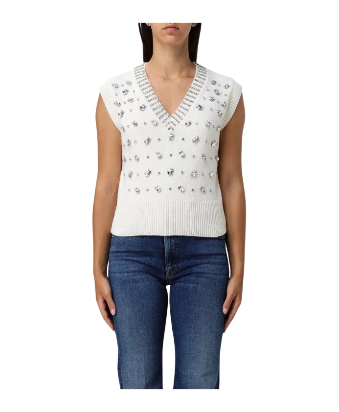 Вязаный жилет с декором Pinko, белый
Вязаный жилет с декором Pinko, белый