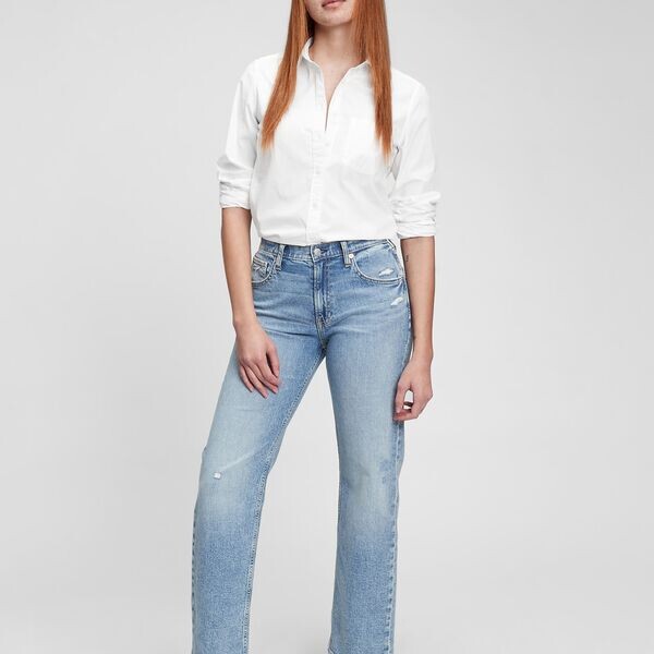 Хлопковая рубашка с карманом Gap, белый
Хлопковая рубашка с карманом Gap, белый