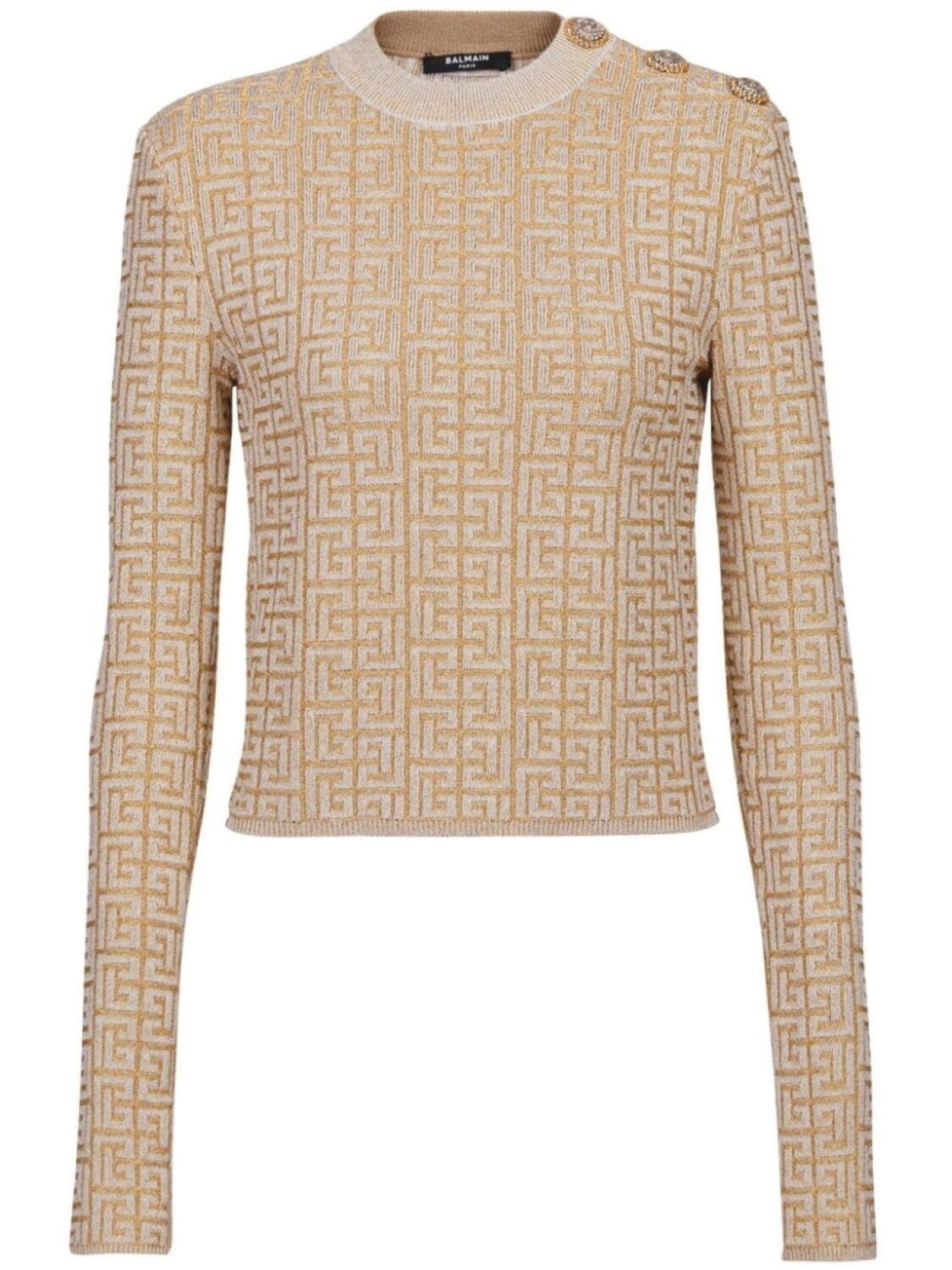 Balmain трикотажный топ с узором, нейтральный цвет
Balmain трикотажный топ с узором, нейтральный цвет