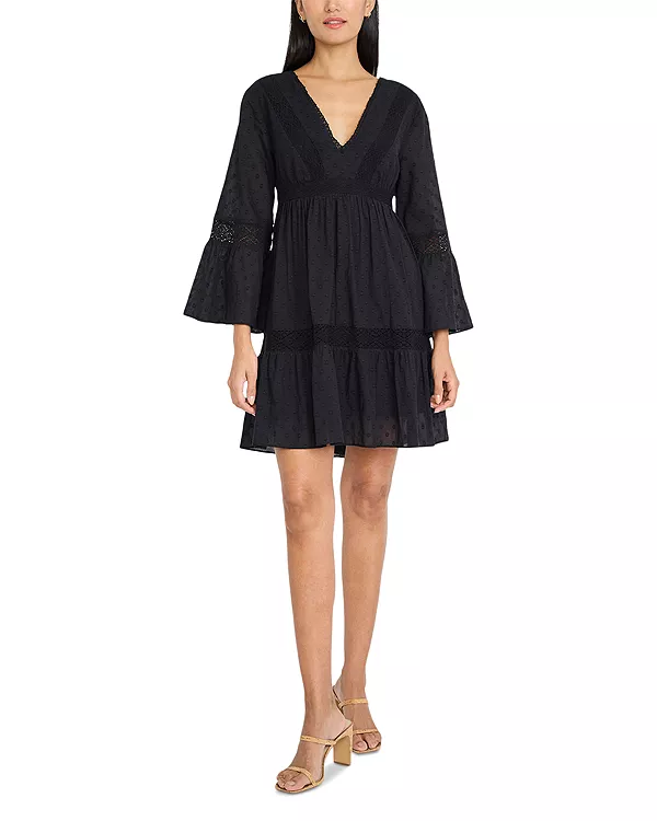 Мини-Платье с V-образным вырезом и широкими рукавами The Good Journey, черный
Мини-Платье с V-образным вырезом и широкими рукавами The Good Journey, черный