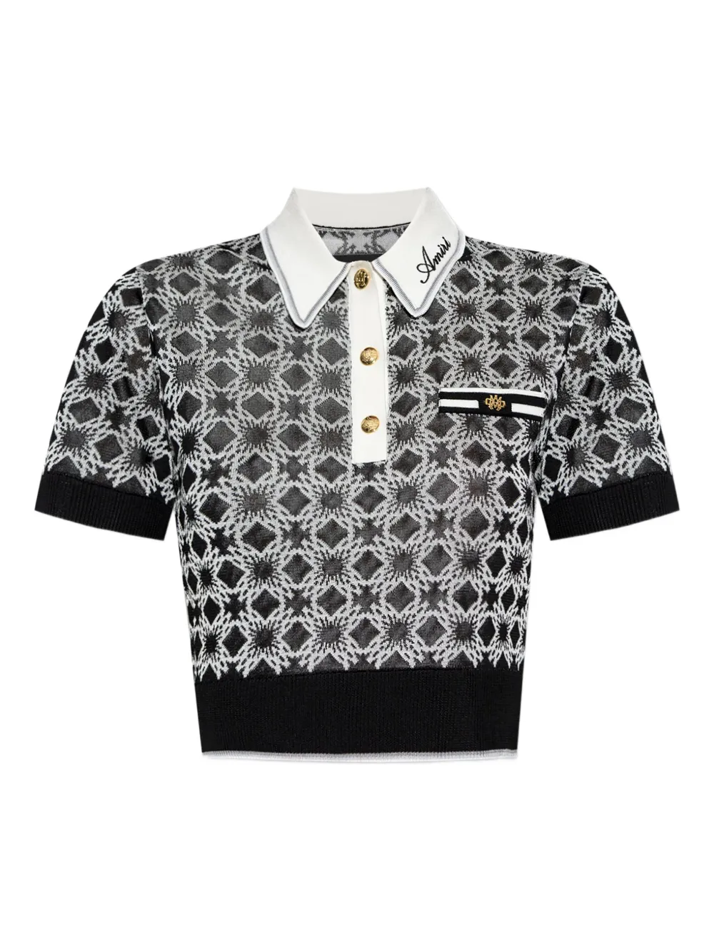 Вязаный топ-поло AMIRI, черный
Вязаный топ-поло AMIRI, черный