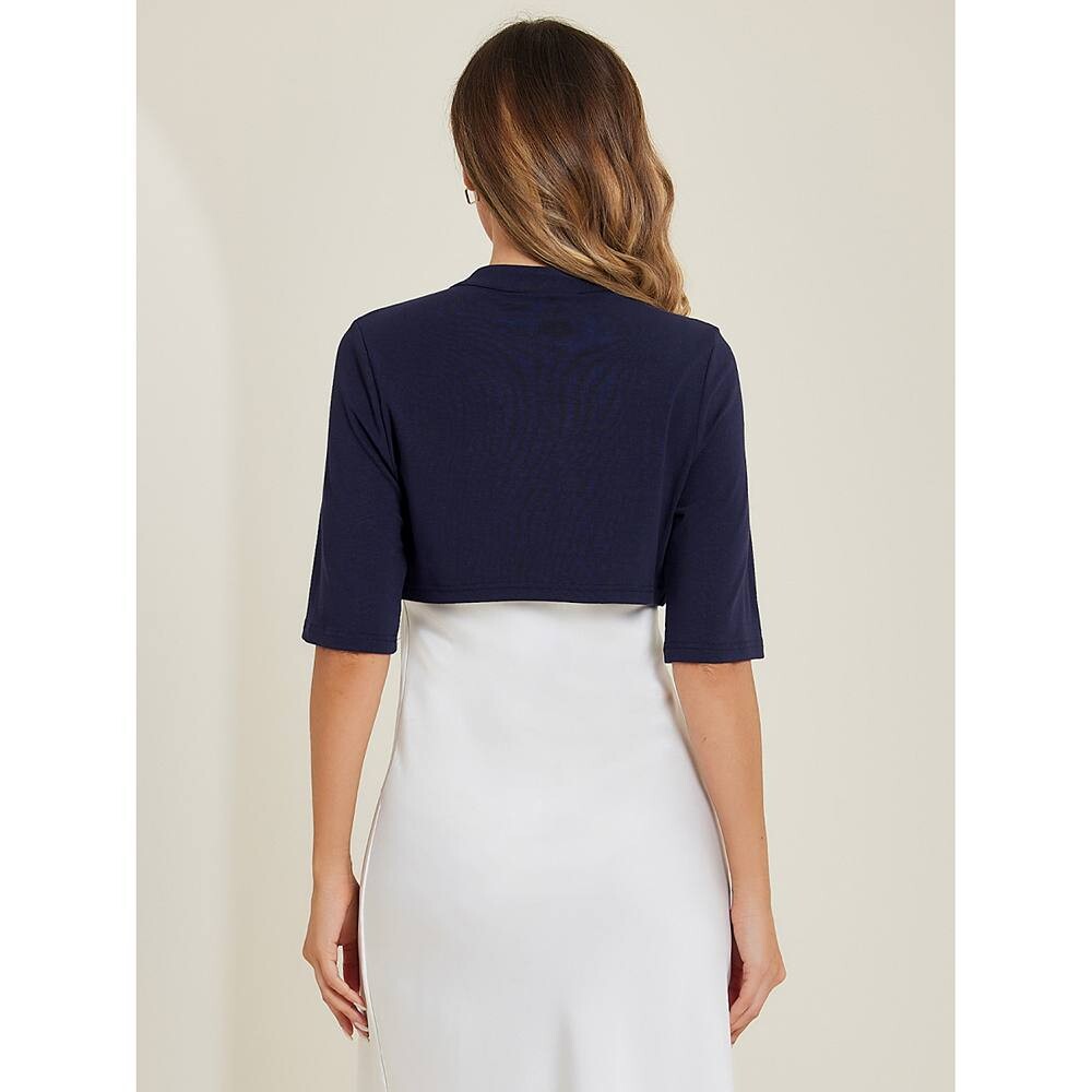 Элегантный женский кардиган с воротником-стойкой и коротким рукавом, укороченное болеро с плечами ALLEGRA K, цвет Dark Blue
Элегантный женский кардиган с воротником-стойкой и коротким рукавом, укороченное болеро с плечами ALLEGRA K, цвет Dark Blue