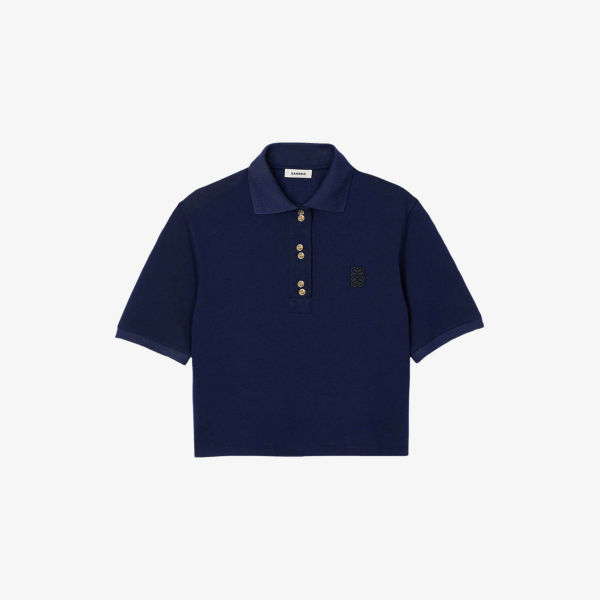 Поло Sandro из хлопка с вышивкой и декоративными пуговицами, синий
Поло Sandro из хлопка с вышивкой и декоративными пуговицами, синий