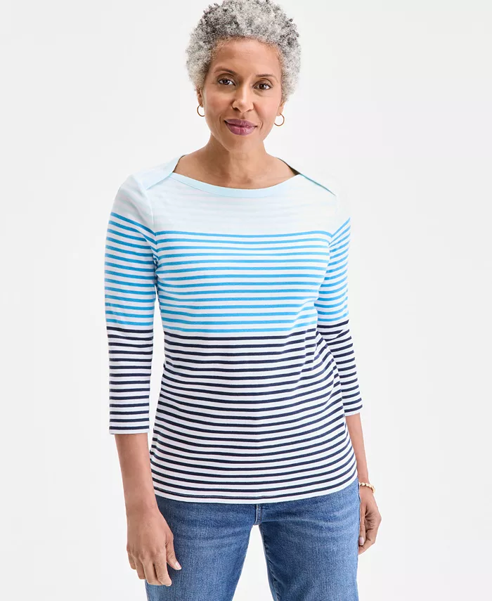 Женский топ с принтом из пима-хлопка с рукавом 3/4 Style & Co, синий
Женский топ с принтом из пима-хлопка с рукавом 3/4 Style & Co, синий