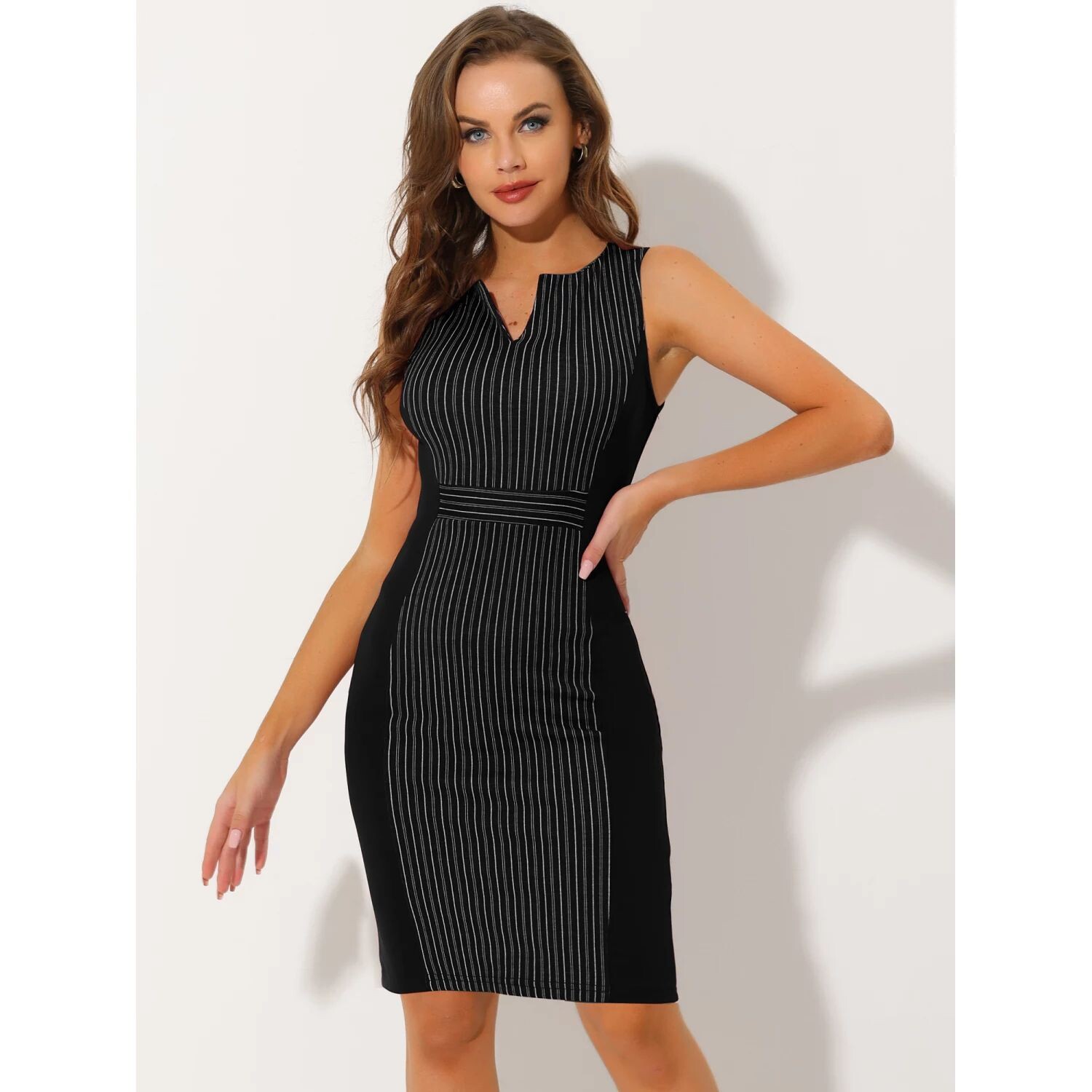 Женские облегающие платья-карандаш средней длины без рукавов в деловом стиле с V-образным вырезом ALLEGRA K, синий
Женские облегающие платья-карандаш средней длины без рукавов в деловом стиле с V-образным вырезом ALLEGRA K, синий