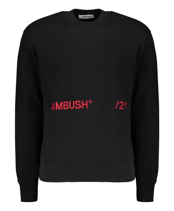 Хлопковая толстовка с вышивкой и ребристыми краями Ambush, черный
Хлопковая толстовка с вышивкой и ребристыми краями Ambush, черный