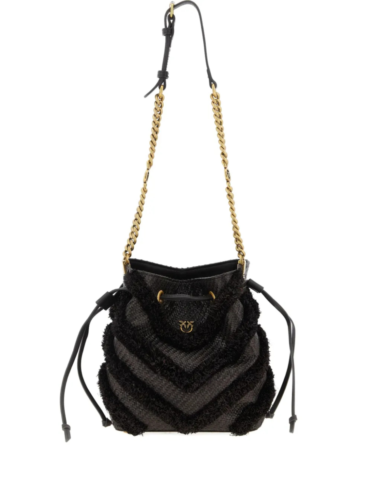 Сумка-ведро с бахромой и шевронным узором PINKO, коричневый
Сумка-ведро с бахромой и шевронным узором PINKO, коричневый