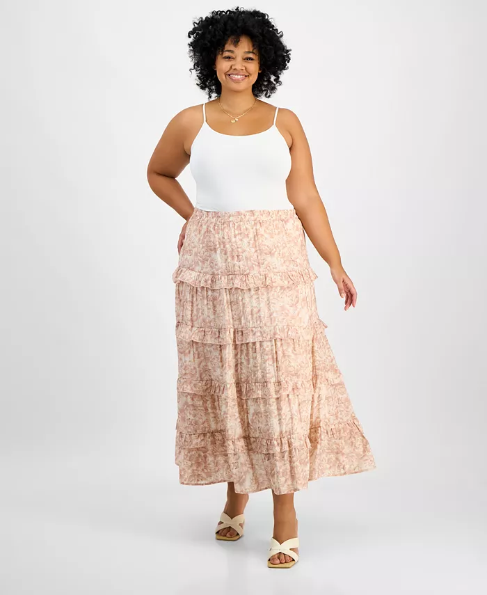 Модная многоярусная юбка макси размера плюс с цветочным принтом And Now This, розовый
Модная многоярусная юбка макси размера плюс с цветочным принтом And Now This, розовый