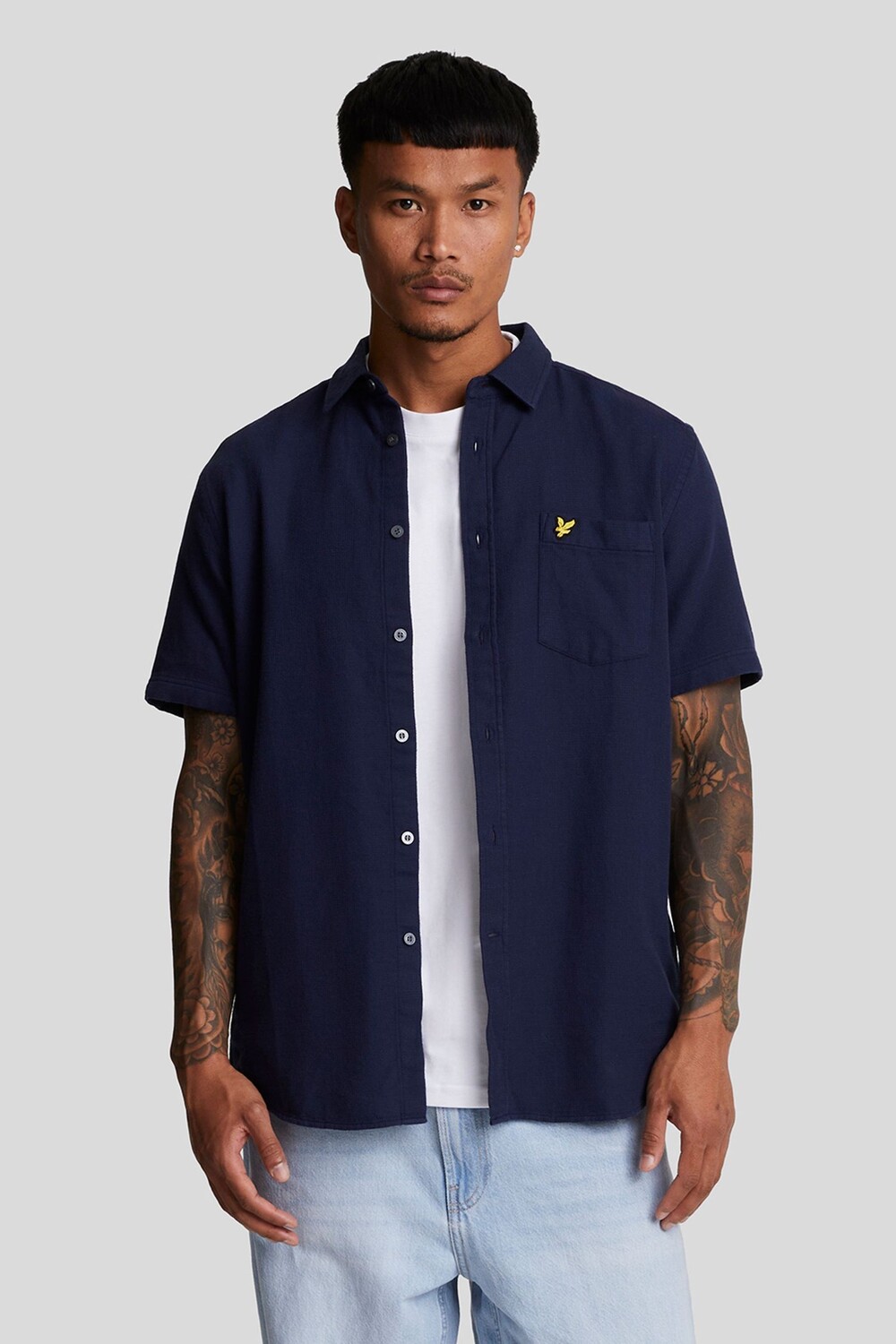 Рубашка с коротким рукавом из плетеной ткани «рогожка» Lyle & Scott, синий
Рубашка с коротким рукавом из плетеной ткани «рогожка» Lyle & Scott, синий