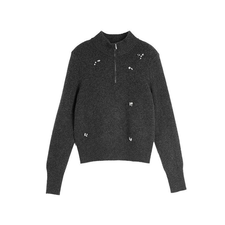 ELLE Толстовка женская темно-серая с воротником стойкой
ELLE Толстовка женская темно-серая с воротником стойкой