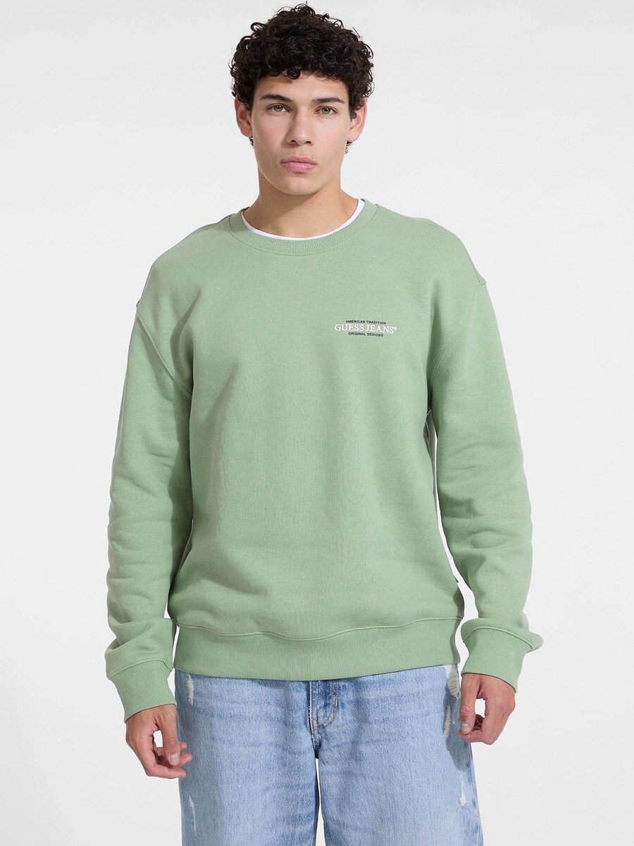 Толстовка GUESS JEANS, светло-зеленый 
Толстовка GUESS JEANS, светло-зеленый