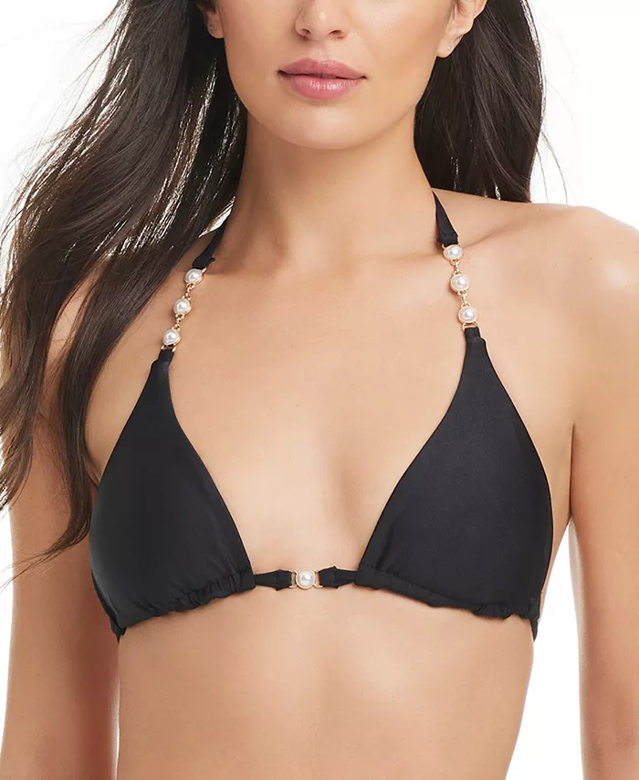 Женский классический треугольный бикини-топ с бисером Red Carter, черный
Женский классический треугольный бикини-топ с бисером Red Carter, черный