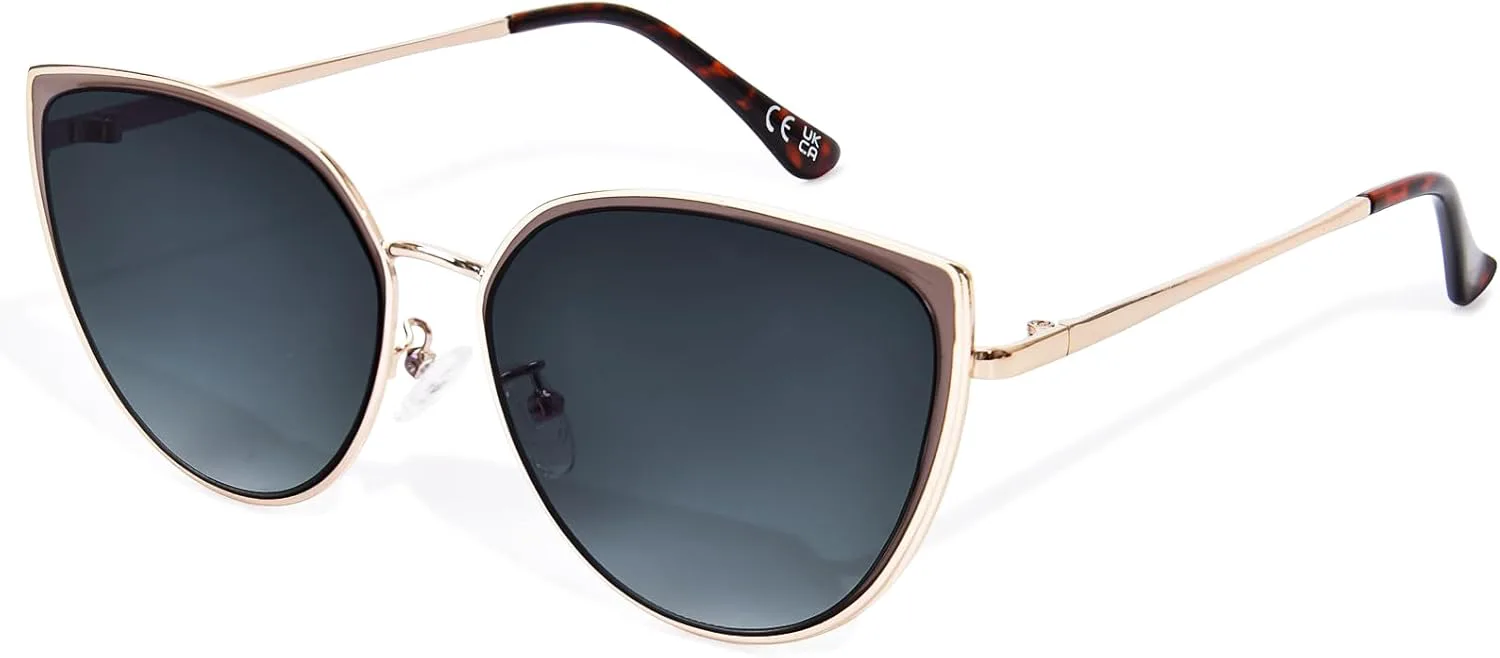 Солнцезащитные очки «кошачий глаз» для женщин, модные, с крупной металлической оправой, защита от УФ-излучения UV400, винтажные солнцезащитные очки ZESAKER, Black
Солнцезащитные очки «кошачий глаз» для женщин, модные, с крупной металлической оправой, защита от УФ-излучения UV400, винтажные солнцезащитные очки ZESAKER, Black