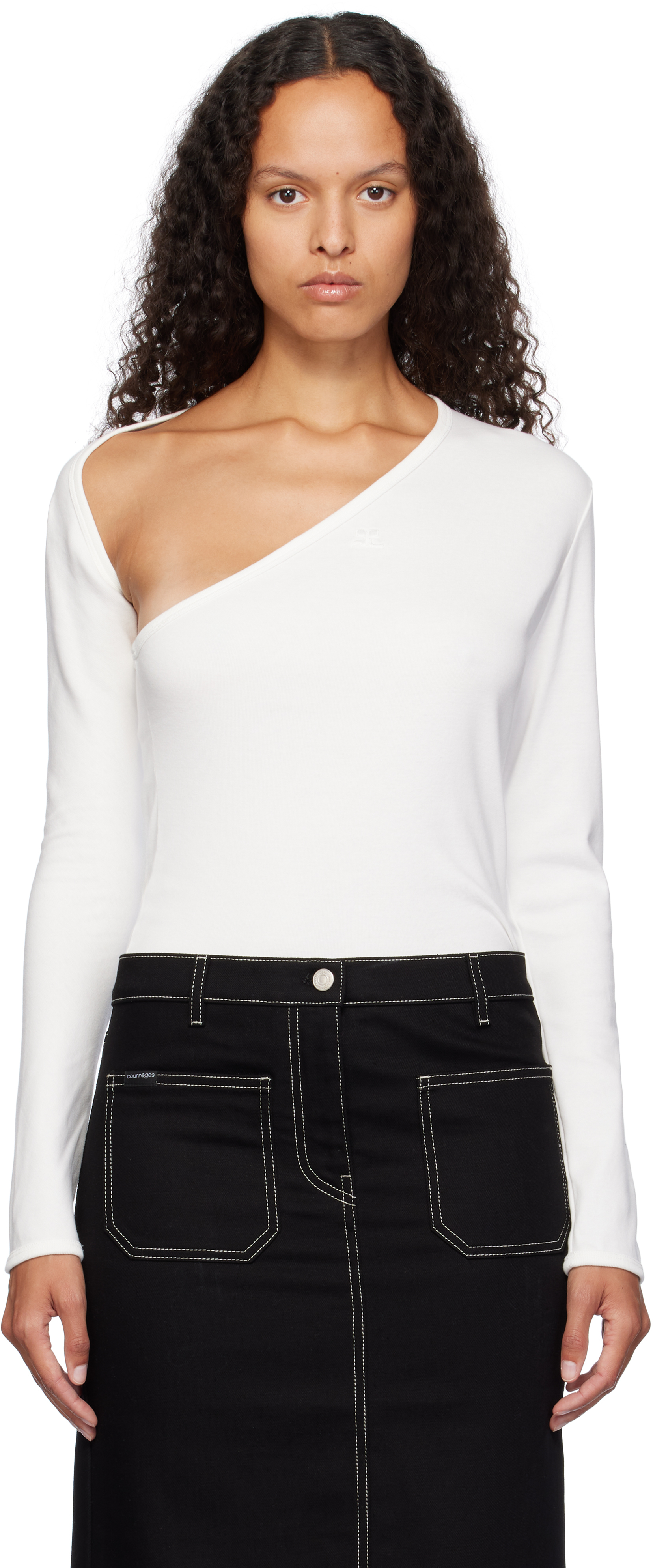 Белая футболка с надписью «Slash» Courreges
Белая футболка с надписью «Slash» Courreges