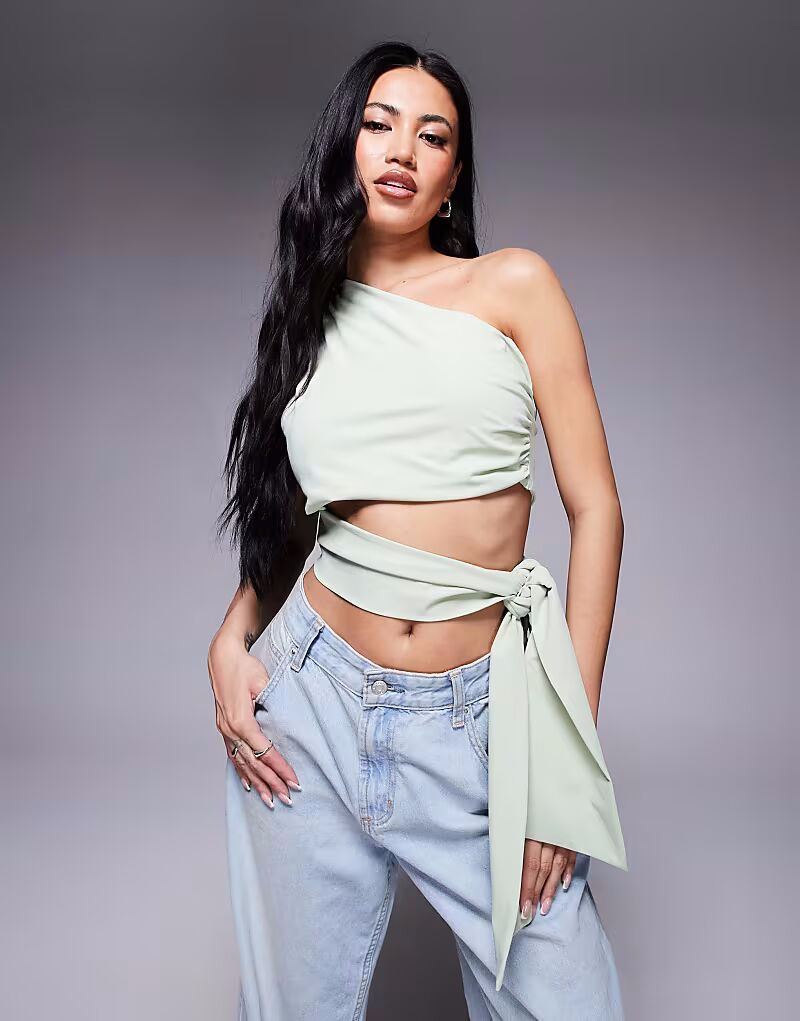 Топ ASOS DESIGN с завязками на одно плечо фисташкового цвета
Топ ASOS DESIGN с завязками на одно плечо фисташкового цвета