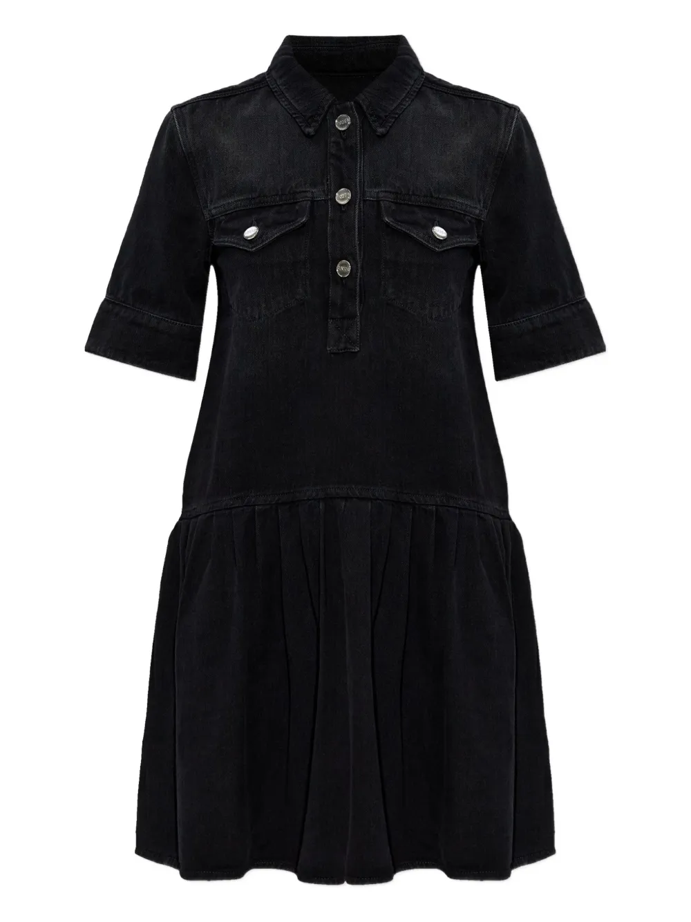 Джинсовое платье с короткими рукавами Ganni, черный
Джинсовое платье с короткими рукавами Ganni, черный