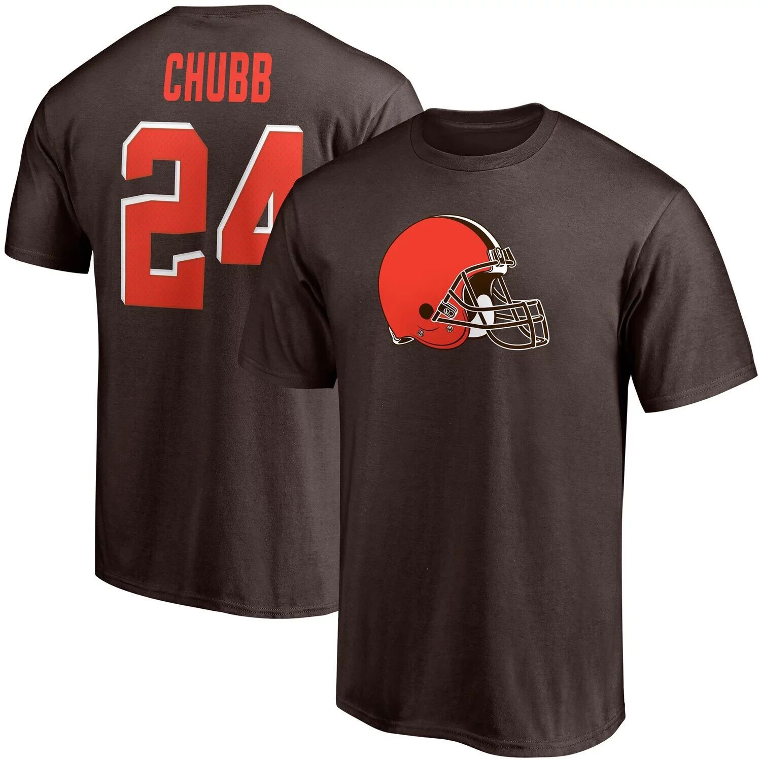Мужская футболка с именем и номером игрока Nick Chubb Brown Cleveland Browns со значком игрока Fanatics
Мужская футболка с именем и номером игрока Nick Chubb Brown Cleveland Browns со значком игрока Fanatics