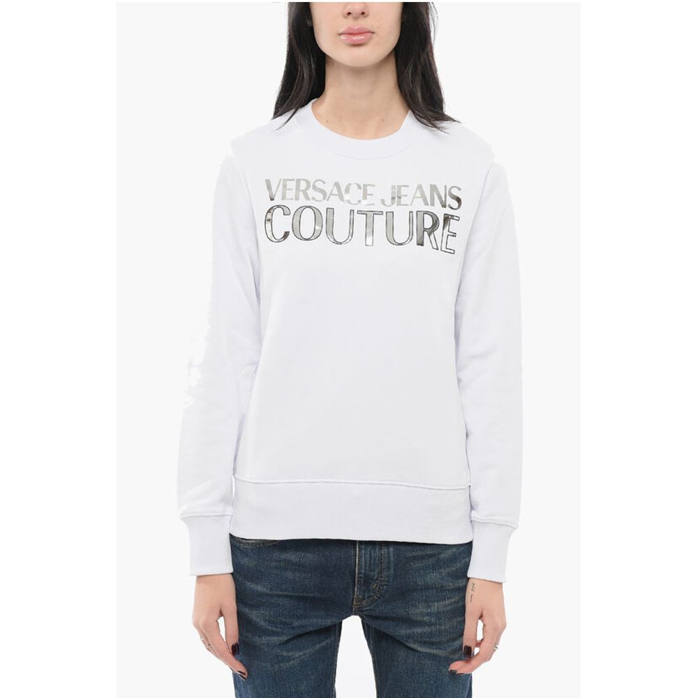 Толстовка JEANS COUTURE с круглым вырезом MIRROR и логотипом Lamè Versace, White 
Толстовка JEANS COUTURE с круглым вырезом MIRROR и логотипом Lamè Versace, White