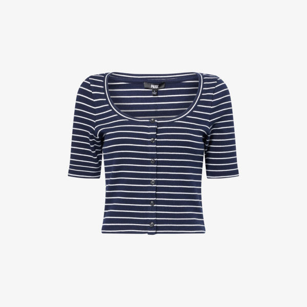 Топ Paige Evette в полоску, темно-синий / белый
Топ Paige Evette в полоску, темно-синий / белый