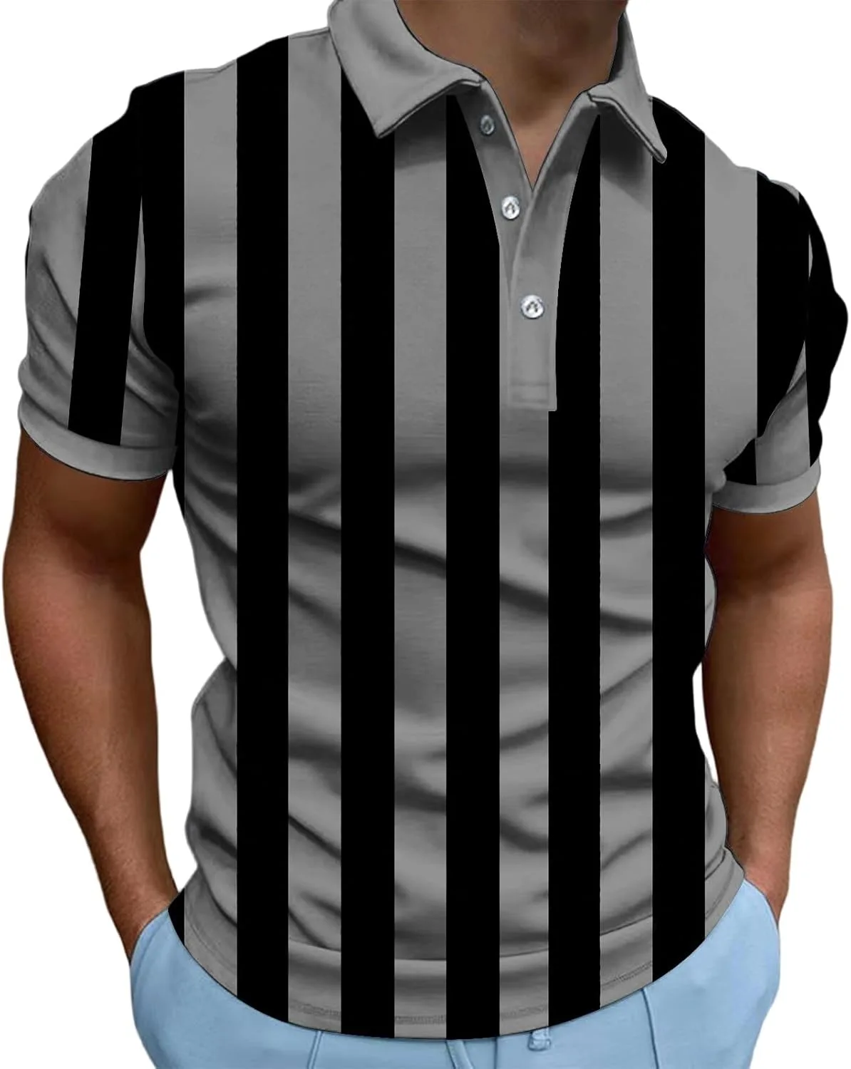 Мужская полосатая футболка Color Block Golf T Shirt легкая свободная
Мужская полосатая футболка Color Block Golf T Shirt легкая свободная