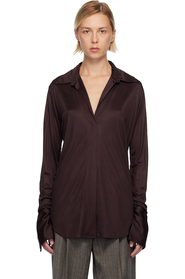 Атласная рубашка Dries Van Noten, Burgundy
Атласная рубашка Dries Van Noten, Burgundy