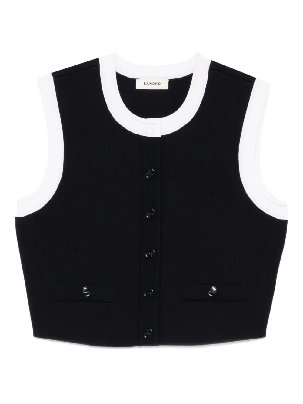 Топ без рукавов с декоративными пуговицами SANDRO, синий
Топ без рукавов с декоративными пуговицами SANDRO, синий